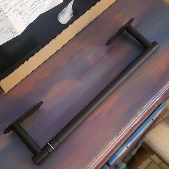 New in Box Black Brushed Metal 14.5" Towel Bar - Picture 3 of 6